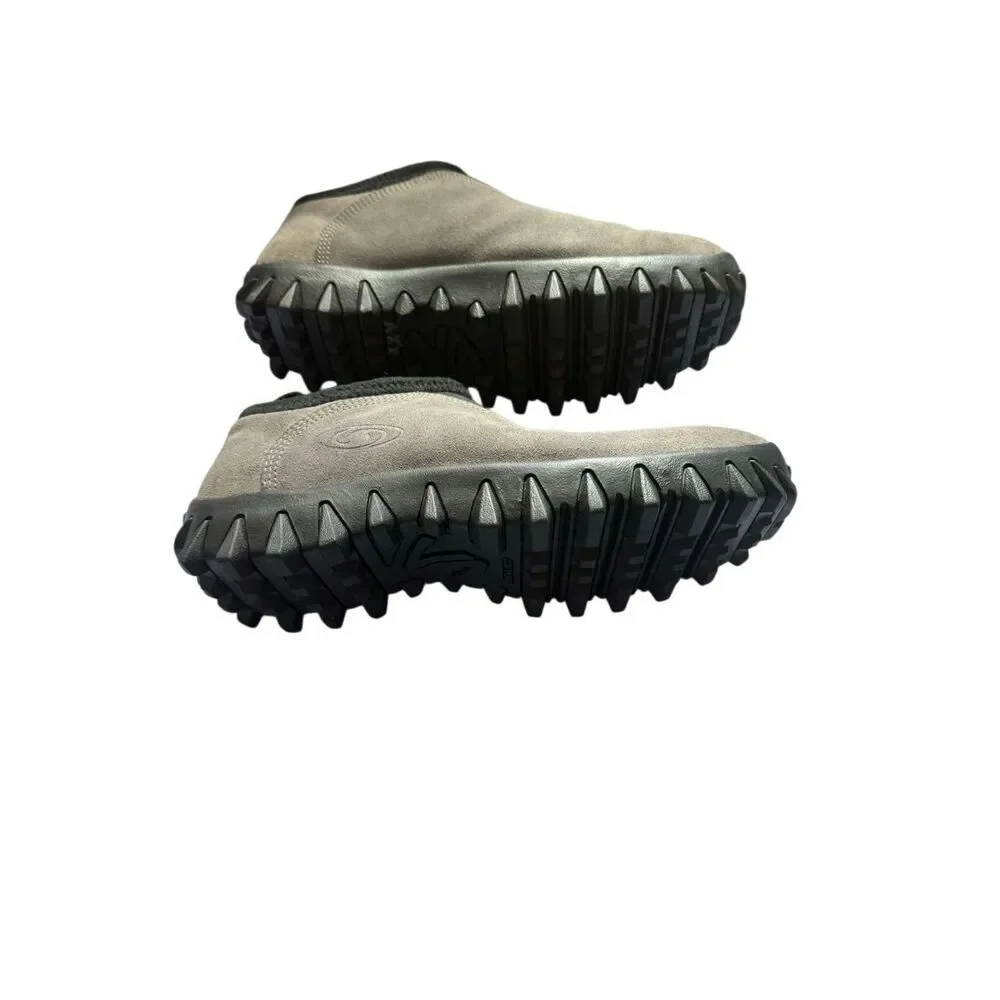 Salomon Mens Gray Contragrip Suede Snowclog Slip-on Shoes Size 11